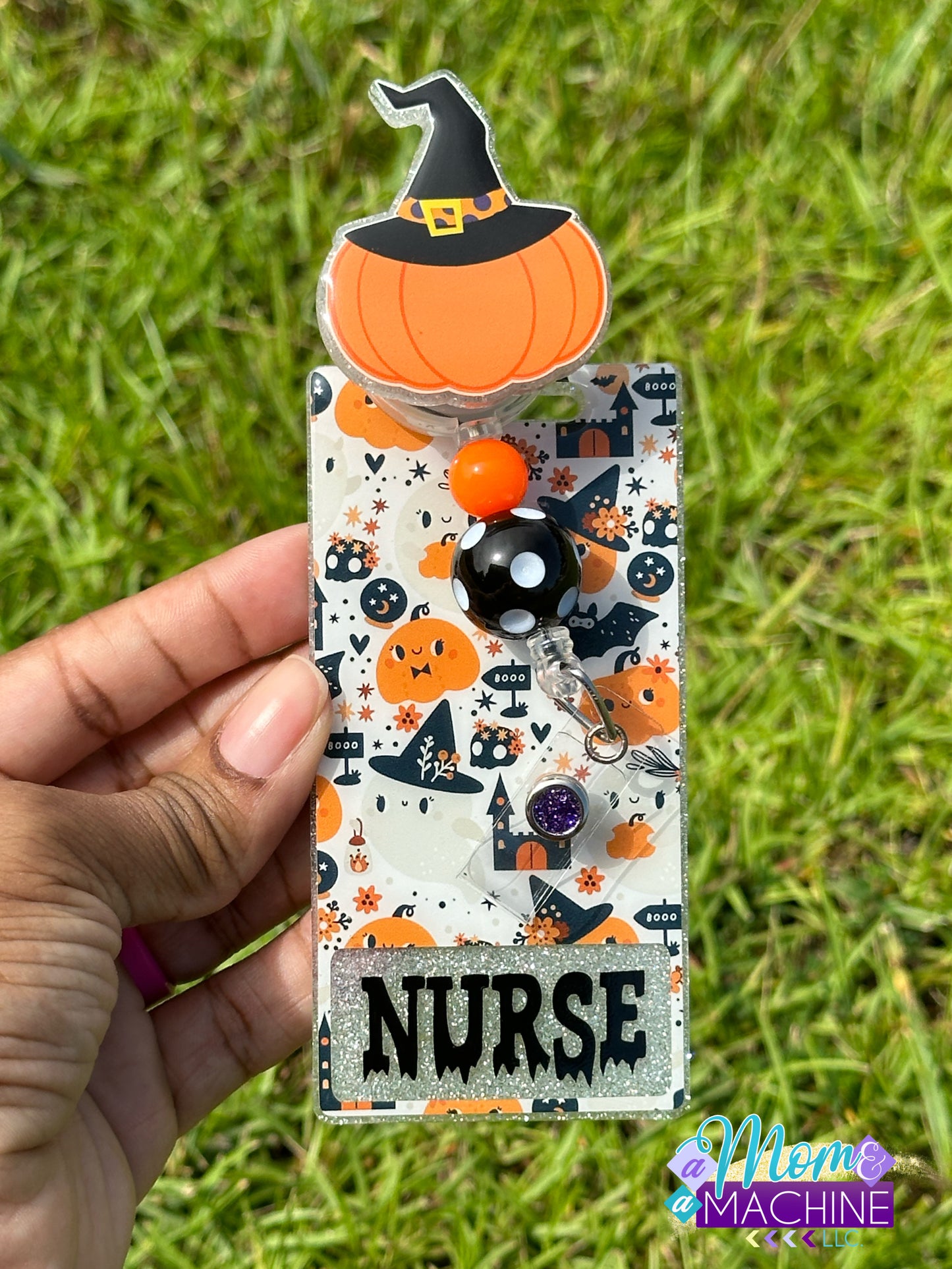 Witch Hat Pumpkin Badge Reel