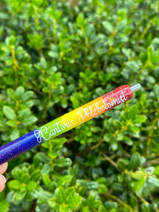 Rainbow Glittered Pen