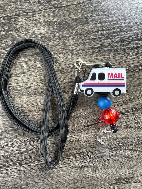 Mail Carrier Truck Lanyard A Mom & A Machine LLC
